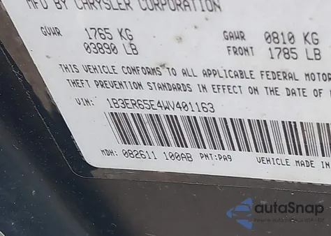 1998 Dodge Viper Rt/10 z USA, uszkodzony, nr VIN 1B3ER65E4WV401163